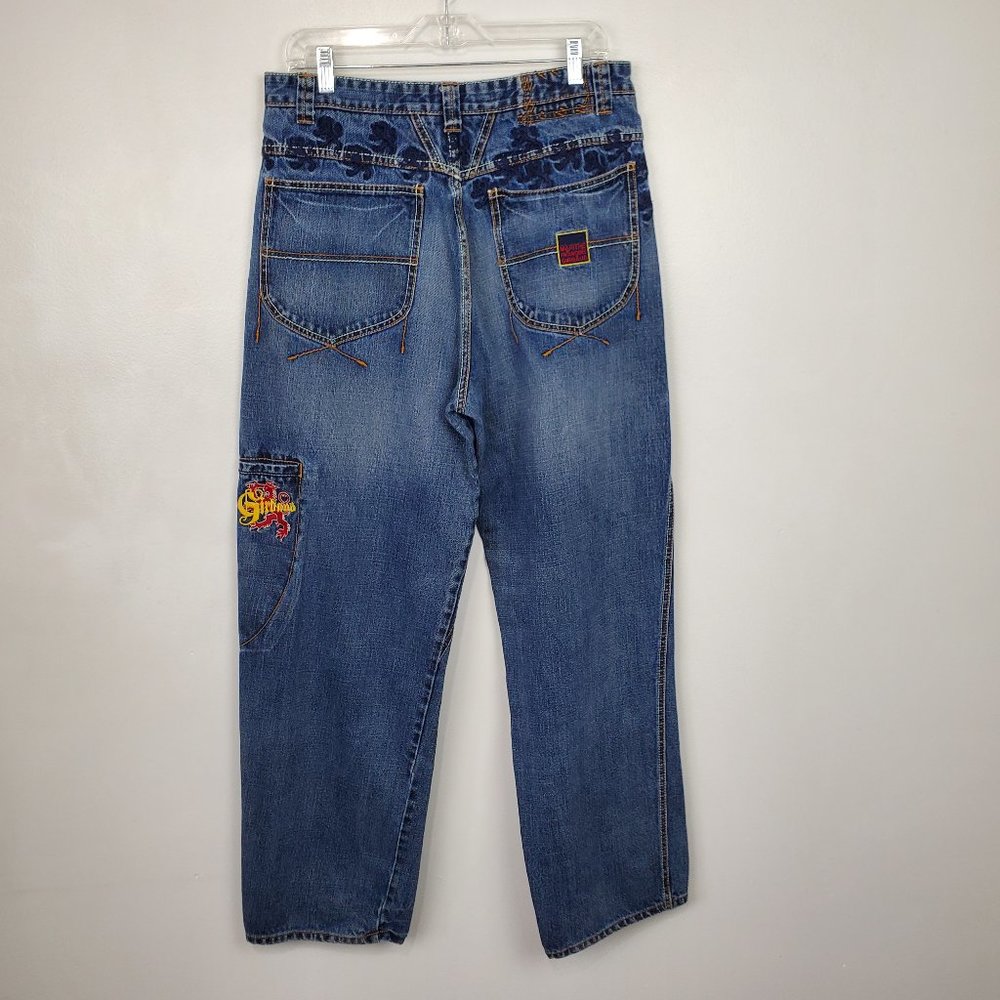 Marithe Francois Girbaud Medium Wash Wide Legs Jeans Streetwear Size 34M